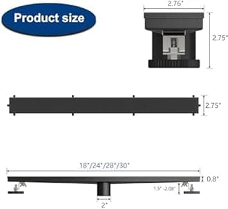 Neodrain 28-Inch Black Linear Shower Drain,with 2-in-1 Flat & Tile Insert Shiny Black Cover, Rectangle Shower Floor Drain, Floor Shower Drain with Adjustable Leveling Feet, Hair Strainer