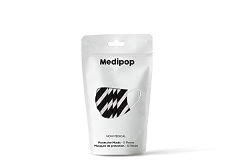 Medipop Men's 5 Pack Disposable Face Covering