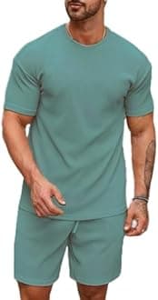 SMOWKLY Men's Pyjama Set - T-Shirt and Shorts Night Wear - Night Suit for Men