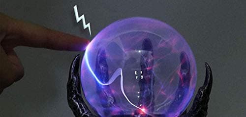 Aibote Magic Skull Head Glass Lightning Plasma Ball Touch Sensitive Night Light Lamp Bedroom Home Parties Decorations Novelty Toy