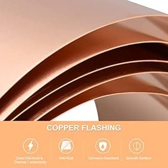 uxcell 99.9% Pure Copper Flashing, 1mm x 100mm x 1M Copper Metal Sheet Roll Copper Strip Metal Foil Plate for DIY Projects Electrical