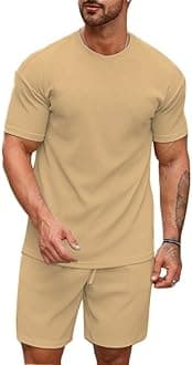 SMOWKLY Men's Pyjama Set - T-Shirt and Shorts Night Wear - Night Suit for Men