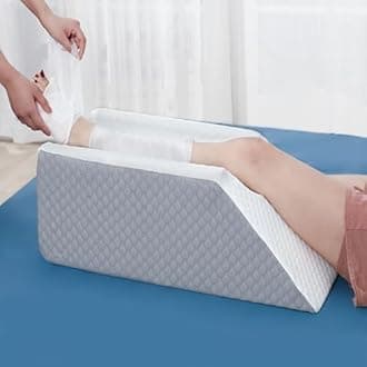 Forias Single Leg Elevation Pillow for After Surgery Memory Foam Leg Pillow for Sleeping with Dual Handles Non-Slip Leg Knee Support and Elevation Pillow for Ankle Injury Foot Rest Leg Swelling
