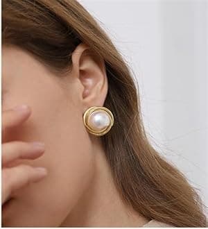 Yoursfs Pearl Clip On Earrings For Womens Vintage Sun Flower Inlay Rhinestone Crystal Bride Wedding Costume Jewellery