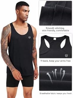 Neleus Men's 3 Pack Workout Running Tank Top Sleeveless Gym Athletic Shirts
