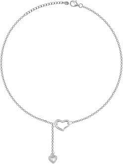 925 Heart Melting Chain Anklet, (Single) Gifts for Girlfriend, Gifts for Women & Girls With Certificate of Authenticity and 925 Stamp Silver One Size