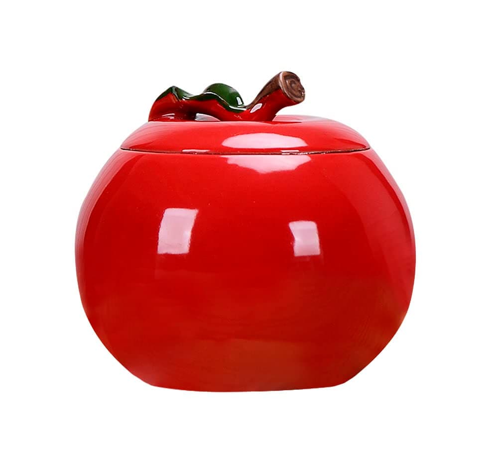 Ceramic Apple Shape Container Sugar Bowl Candy Dish Food Storage Jar with Lid