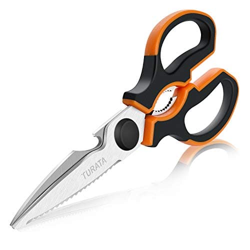 TURATA Kitchen Scissors Poultry Shears Stainless Steel Culinary Scissors Multipurpose Cutlery Scissors Ergonomic Soft Non-Slippery Grip Scissors For Cooking Meat Vegetables Chicken Fish