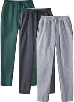 Aniywn Mens 3 Pack Sweatpants Baggy Running Sports Pants Loose Casual Trousers Elastic Waist Drawstring Jogger Sweatpants