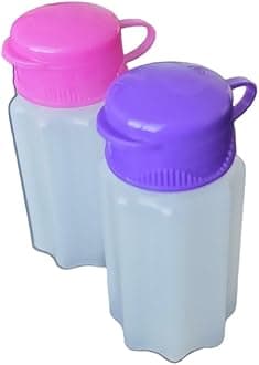 Handy Housewares Spill-Proof Flip-Lid Mini Salt & Pepper Shakers | Compact Durable Plastic Travel Spice Dispenser Set for Lunch Bags, Camping & Outdoor Cooking | Pink and Purple (1 Pair)