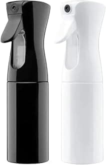 Shinekoo Hair Spray Bottle, 300ml Fine Continuous Mist Sprayer For Curly Hairstyling, Home Clean, Pets, Plants &Cleaning Skin Care (Black + white)