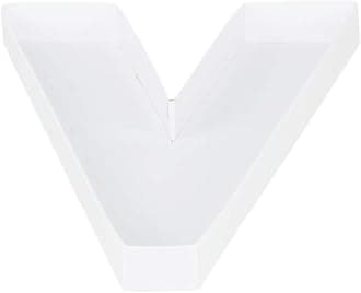 8" Small Fillable Cardboard Number Shaped Mache Kids (White, V)