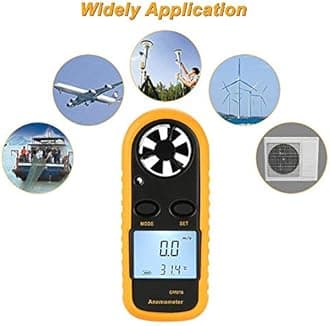 Portable Mini Anemometer Air Wind Speed Gauge Digital LCD CFM/CMM Thermo Anemometer Thermometer Wind Speed Temperature Meter