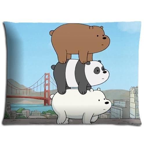 Imported Supreme Zippered Cotton Polyester Home Pillow Shell Cases We Bare Bears 20x26 inch 50x66 cm