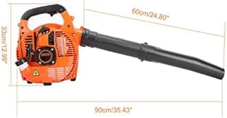 Cordless Leaf Blower, 26cc 2-stroke Handheld Lightweight Petrol Leaf Blower, Vacuum Powerful Air Cooled Engine Garden Blower for Blowing Leaves Wood Chips Dust Garden Debris Grass Cuttings (Orange)