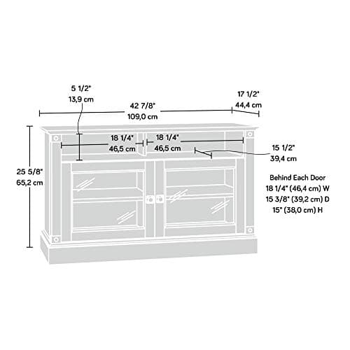 Sauder Carson Forge Panel Tv Stand, For TV's up to 47", Washington Cherry finish