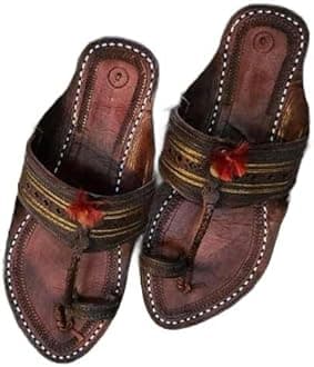 niiraLeather Kolhapuri Chappals for Men - The Royal | Stylish & Comfortable | Handmade by Local Artistans | Leather Slipper, Kolhapuri's Chappal for Men