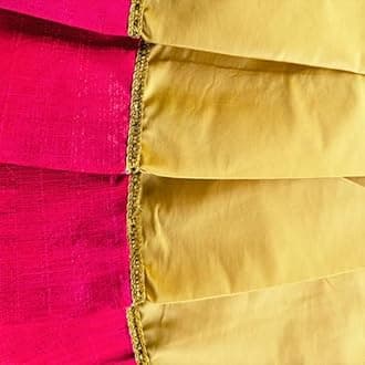 Stanwells Kids Lehenga Choli for Girls Cotton Silk Traditional Dress Ethnic Wear for Baby Girls Front Bow Readymade Embroidered Lehenga for Kids Kerala South Indian Pattu Pavadai Lehenga for Kids