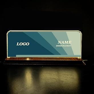 Brown Cloud Acrylic Customized LED Name Plate with LED Controller(Dimmer) with Remote for office Desk for Professionals or Corporates, Ideal Gift for any occasions(LED NP PRINT 17)