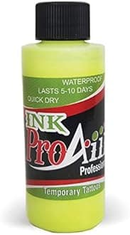 Body Paint - ProAiir Temporary Tattoo Ink - 4.2 oz (120ml) Fluorescent Yellow