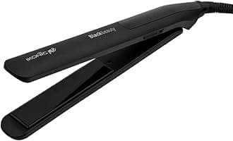 Ikonic Black Beauty Hair Straightener For Women with Ceramic Coated Floating Plates Super Slim Ensure Smooth Glides Instant Heat Up Techonoly Manages Even Heat Distribution Handle Lock Feature,Light Weight Travel Friendly Sutiable for All Hair Types