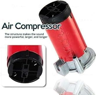 ZONETECH 12V Single Trumpet Air Horn - Premium Quality Silver Alarm Relay Included Chrome and Compressor Super Loud 150db for Truck, Train Lorry, Boat and SUV (2-Pack)