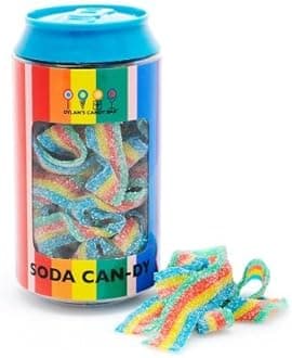 Dylan's Candy BarSoda Can filled with Rainbow Sour Belts