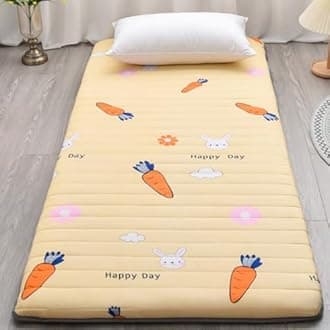 XDone Yellow Single Thickened 5cm Soft Futon Mattress Japanese Tatami Mat Portable Roll Up Mattress Folding Sleeping Bed Pad for Home Camping Couch