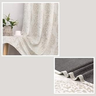 Mrs.Naturall Short Boho Curtains 2 Panels for Bedroom Windows,Tan Taupe 50% Blackout Black Out Curtains 63 Inch Long for Bay Window