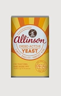 Allinson Dried Active Baking Yeast / Leavener 125g / 5 Oz - Pack of Ten
