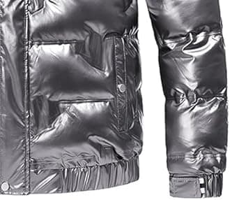 JEsilunmaMY Men's Thermal Shiny Hooded Puffer Jacket Winter Coats Water-Resistant Down Coats Insulated Padded Puffy Coat
