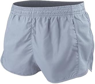 Muscle Alive Men's Sports 1" Elite Split Running Shorts with Side Mesh Panel Quick Dry Lightweight Polyester