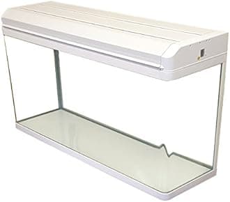 BoyuAquarium Fish Tanks with LED Lighting & Hood Filtration (80cm / 120L, White)