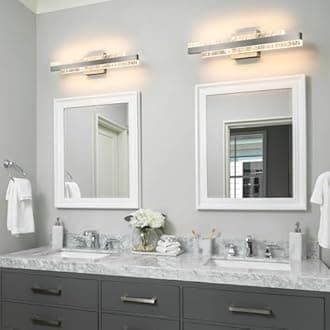 Modern Bathroom Vanity Light: Brushed Nickel 24 inch 28W Dimmable LED Bath Bar Light Fixtures Over Mirror - Wall Sconce Picture Lights for Living Room Bedroom 3000k