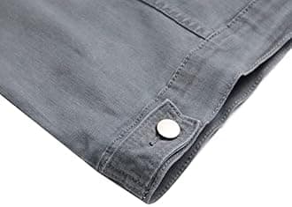 LAMKUKU Mens Denim Jacket Ripped Slim Jean Jacket Coat for Men