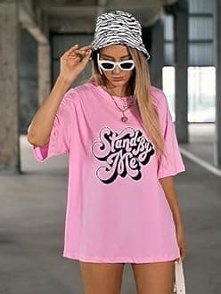 London Hills Women's Cotton Oversized Fit Printed Round Neck Oversized T-Shirt | Loose Fit Drop Shoulder T-Shirt Pack of 3