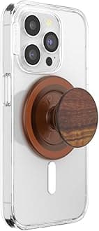 PopSockets PopGrip for MagSafe, Magnetic Phone Grip & Stand, Swappable Top, Secure Grip for iPhone MagSafe Cases, Kickstand for Hands-Free Viewing, Wireless Charging Compatible - Wood Res-Olive Wood