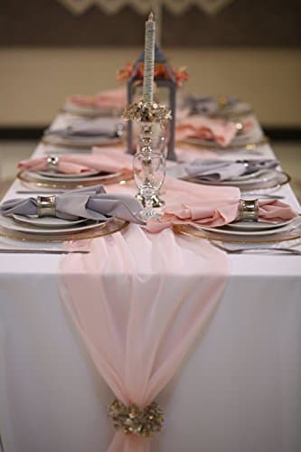Zhen Linen Chiffon Wedding Table Runner 36 x 180 (Blush)