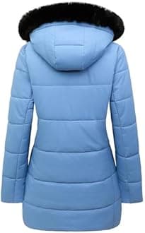 MOERDENG Women's Winter Puffer Coat Thicken Fleece Lined Down Jacket Waterproof Faux Fur Detachable Hooded Parka