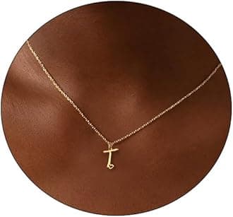 CAROVO Initial Necklaces for Women, Dainty 14K Gold/Silver Letter Pendant Necklace Trendy Simple Cute Necklaces Monogram Name Choker Necklace Jewelry Gift