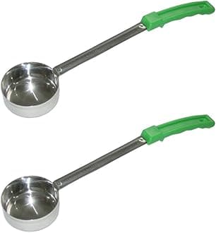 2 or4 Ounce Solid Stainless Steel Portion Control Ladle Spoon for Pizza Sauce Serving Spoons Portion Ladle 2 pcs (4 Ounce)