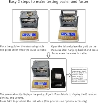 Digital Electronic Gold Purity Tester,Density Analyzer for Gold and Silver, Accurate to 0.01g, Precious Metal Density Tester,MDJ-600K