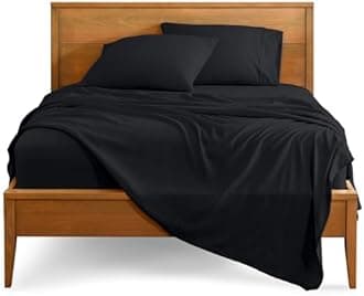 Bare Home Full Sheet Set - Luxury 1800 Ultra-Soft Microfiber Full Bed Sheets - Double Brushed - Deep Pockets - Easy Fit - 4 Piece Set - Bedding Sheets & Pillowcases (Full, Black)