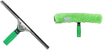 UNGER 79001 ErgoTec Window Squeegee 45cm - Rubber Squeegee Blade & 79020 MicroStrip Window Washer Sleeve 35cm with ErgoTec T-bar Handle