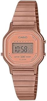 Casio Ladies 26.00mm Quartz Watch with Rose Digital dial and Rose Gold Metal Bracelet Strap LA-11WR-5AEF