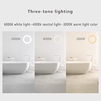 Semicircle LED Backlit Vanity Mirror - Anti-Fog Bathroom Mirror for Home Decor, Half Moon Frameless Wall, 3 Colors Light With Touch Button (Right Cut, 7