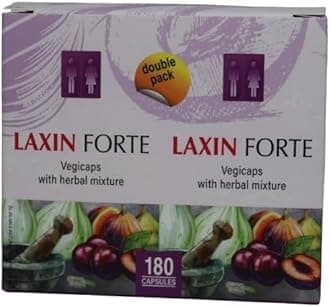 Laxin Forte 180 Capsules (90 in Each Bottle) Kosher Badatz Jerusalem Regular Bowel Movment