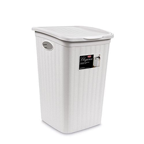 Stefanplast Elegance Laundry Hamper, White, 37 x 38 x 54.5 cm