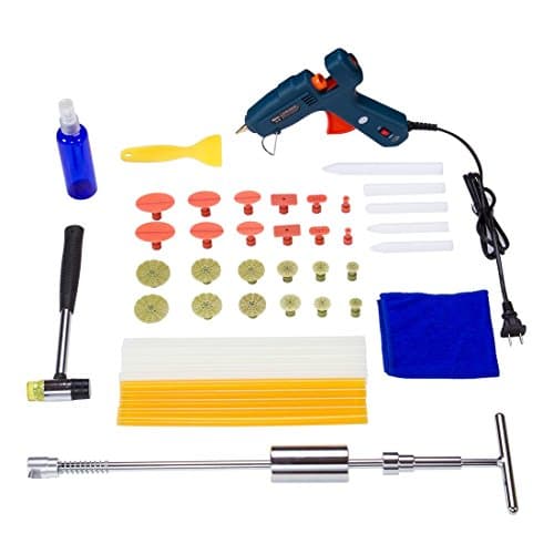 Zafit® PDR Tools Auto Body Paintless Dent Removal Tools DIY Paintless Dent Repair kits Glue Gun Sticks 2in1 T-Bar Tabs(45PCS)