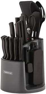 Classic 30-Piece Spin-N-Store Rotating Carousel Stainless Steel Knife Set And Tool Set Gray, Tools And Gadgets Dishwasher Safe